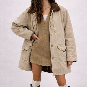 Vintage Eddie Bauer Chore Jacket / Barn Coat – Plaid Lined